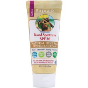 Badger Company, Zinc Oxide Sunscreen Cream SPF 30